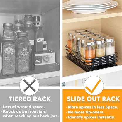 SpaceAid Pull Out Spice Rack Organizer