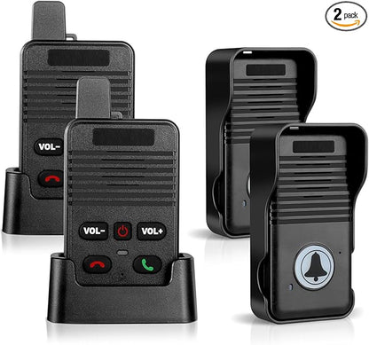 Wireless Doorbell, Hands Free Intercom Doorbells 1000ft Range, Full Duplex Two