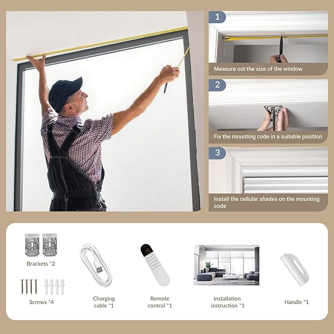 Boolegon Motorized Blinds with Remote, Light Filtering Smart Blinds, Automatic