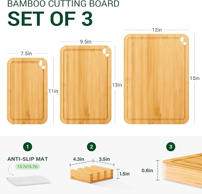 Bamboo Cutting Boards for Kitchen
