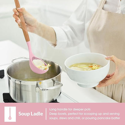 E-far Cooking Utensils Set of 6, Silicone Kitchen Utensils