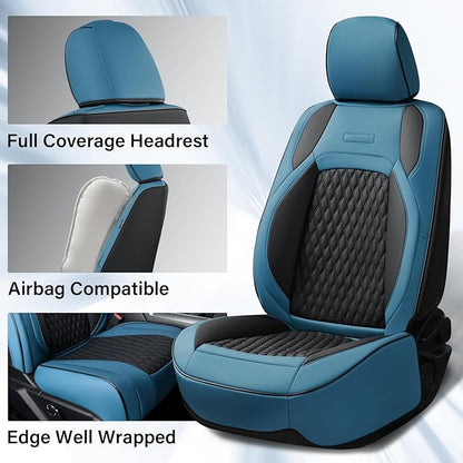 Coverado Car Seat Covers Full Set, Seat Covers for Dodge RAM 1500 Compatible with 2009-2018 Ram 1500, 2010-2024 Ram 2500 3500 Dodge RAM Accessories Automotive Seat Covers (Blue)