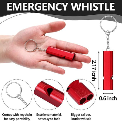 4 Sets Bear Bells with Whistle for Hiker, Loud Bear Bell with Emergency Whistle, Bear Bells for Hiking, Outdoor Camping, Survival, Biking, Fishing, Climbing, Hunting, Pet Tracker