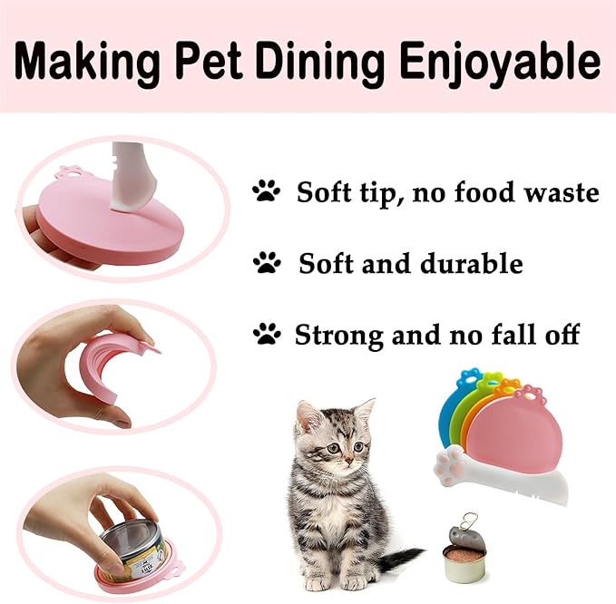 Food Can Spoon & Lids, One Multi-Functional Opener Spatula, Cute Paw Shape Spoon