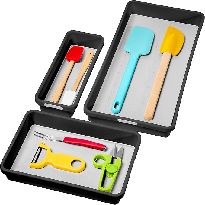 madesmart 3 Bin Drawer Organizer Set, Office & Bathroom, Organizer