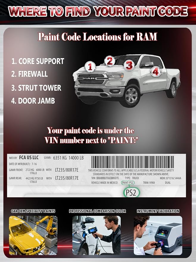 Flame Red(PR4) Car Touch Up Paint for Ram, Color Accurate Two-In-One Car Paint Scratch Repair Pen, Professional Scratch Remover for Vehicles Chips and Nicks Scuff