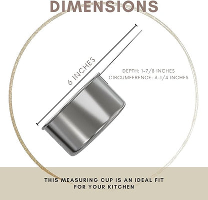 1 Cup Stainless Steel Measuring Cup | Sturdy Metal 250 ml | 240 cc | 8 oz |