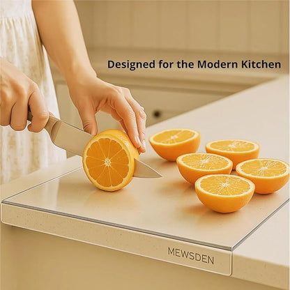 Acrylic Cutting Board with Counter Lip, Non-Slip Cutting Board