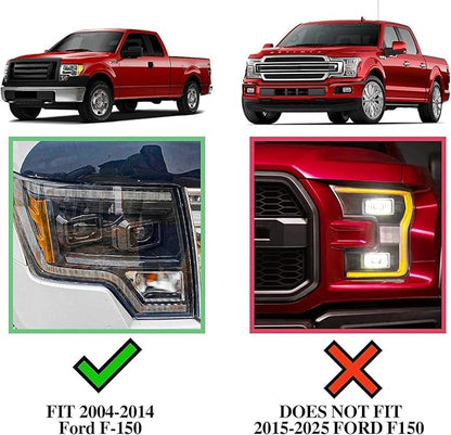 COMNOVA Side Step Nerf Bar Running Board Replacement for 2004-2014 Ford F-150 Crew Cab（4 Full Size Door）,6 Inch Step Pad Design,OE Style