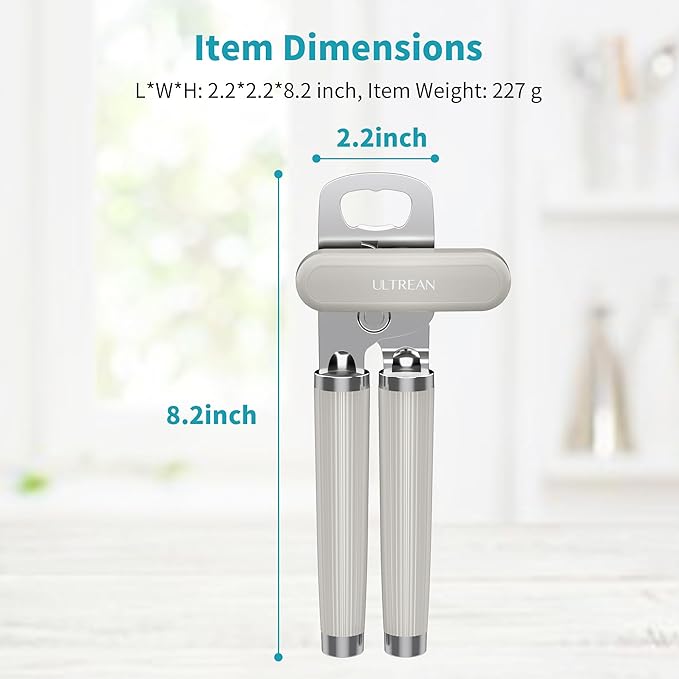 Ultrean Manual Can Opener Bottle Opener, Heavy Duty Stainless Steel Smooth Edge