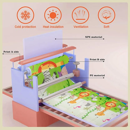UANLAUO Foldable Baby Play Mat, Extra Large Waterproof Activity Playmats for Babies,Toddlers, Infants, Play & Tummy Time, Foam Baby Mat for Floor with Travel Bag