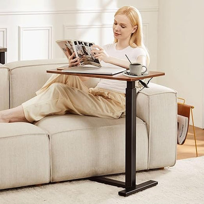 Mobile Bed Laptop Desk with Lockable Wheels and Height Adjustment Function
