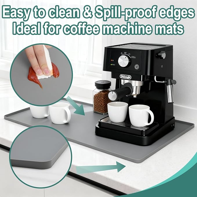 Silicone Coffee Mat, Eco-friendly, Hygienic Drying Pad, Leak-Proof and Non-Slip