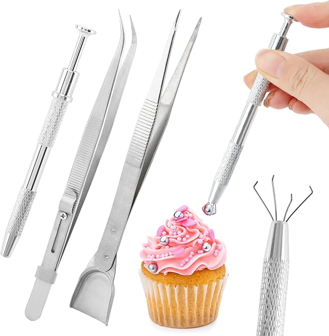 4 PCS Sprinkles Tools for Cake Decorating, Sprinkle Pen Pearl Grabber