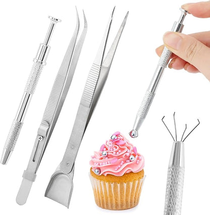 4 PCS Sprinkles Tools for Cake Decorating, Sprinkle Pen Pearl Grabber
