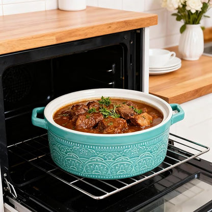 Elsjoy 2 Quart Round Ceramic Casserole Dish