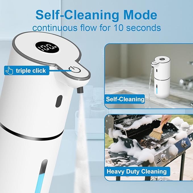 OHIFAST 2 Pack Automatic Foaming Soap Dispenser Touchless, USB Rechargeable