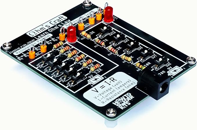 Ohm’s Craft – DIY Educational Soldering Kit | Demonstrate Series & Parallel Resistor Networks | STEM Learning Board with LED Feedback & Test Points for Teens & Hobbyists