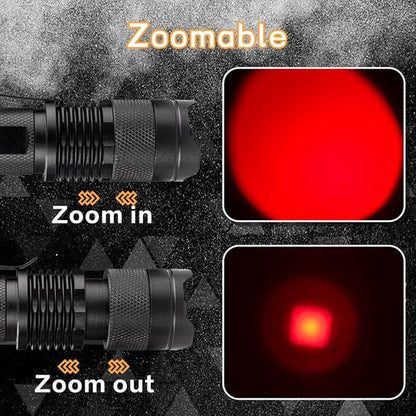 4 Pack Red LED Flashlight Single Mode Red Light Flashlight One Mode Zoomable Night Light Torch for Astronomy Aviation and Night Observation
