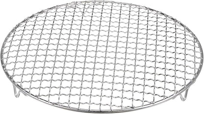 HARFINGTON Round Cooking Rack 11-inch 201 Stainless Steel Cross Wire Barbecue Grill Net with 20mm Legs for Cooking Baking Steaming BBQ