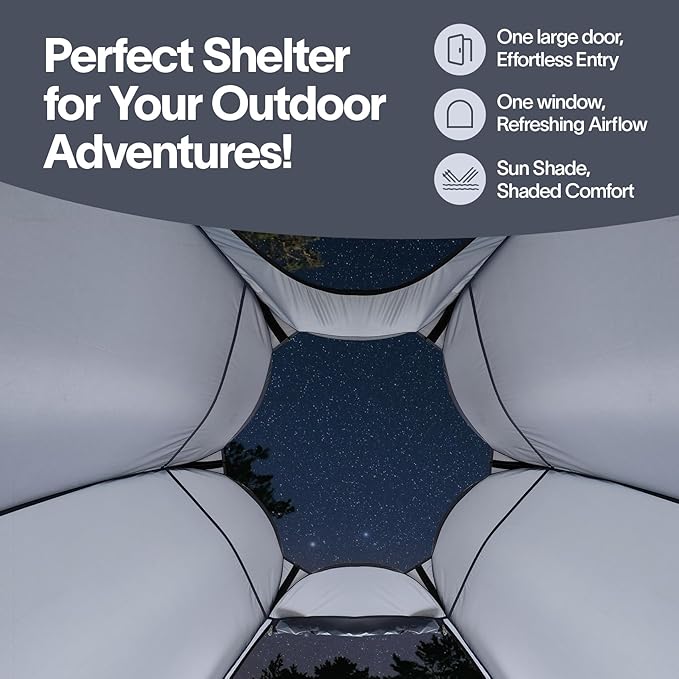 Alvantor Pop Up Screen Tent House Room Instant Outdoor Camping Canopy Sun Shelter Gazebo for Patio, Backyard & Deck, Privacy Tent(2-10 People, 8'x8' 10'x10' 12'x12')