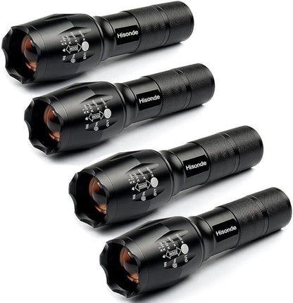 Military Grade 5 Mode High Lumens Tactical Led Waterproof Flashlight,4-Pack
