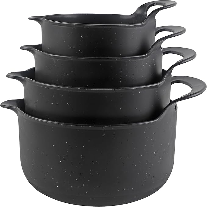 COOK WITH COLOR Nesting Plastic Mixing Bowl Set with Pour Spouts and Handles