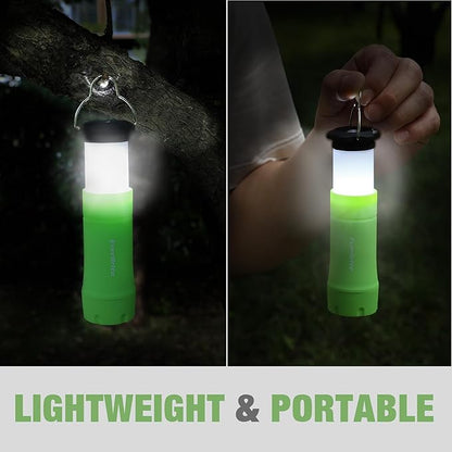 EverBrite 2-in-1 Mini Lanterns and Flashlights, Zoomable Flashlight Lantern Combo with 3 Modes, Camping Essentials, 2PC Battery Powered Lantern for Hurricane, Hiking, Home, Emergency
