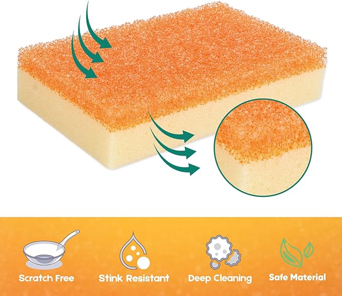 LAUNDRYLUX Scrub Sponge, Dual-Sided Temperature-Responsive Scrubber