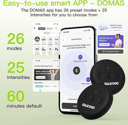 Wireless TENS Unit, Dual Host Muscle Stimulator
