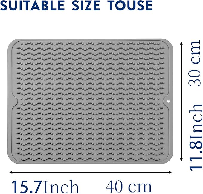 Silicone Dish Drying Mat for Multiple Usage, Easy clean, Eco-friendly,