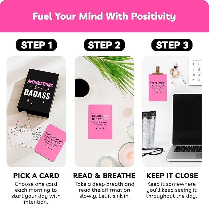 Affirmation Cards for Women – 52 Badass Inspirational Cards | Positive Self Care & Motivational Gifts for Women, Bestie Gifts, Uplifting Empowerment Deck // Paper Plan