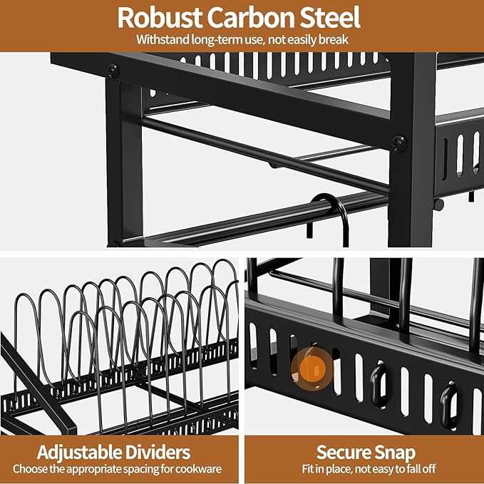 Housolution Pan Rack Wall Mounted, 24.8" Vertical Lid Organizer