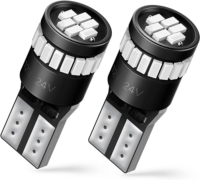 AUXITO Brilliant Red LED Light 168 175 194 2825 W5W T10 24-SMD 3014 Chipsets for Car Powersport Accessory Dome Map Door Courtesy License Plate Lights (Pack of 2)