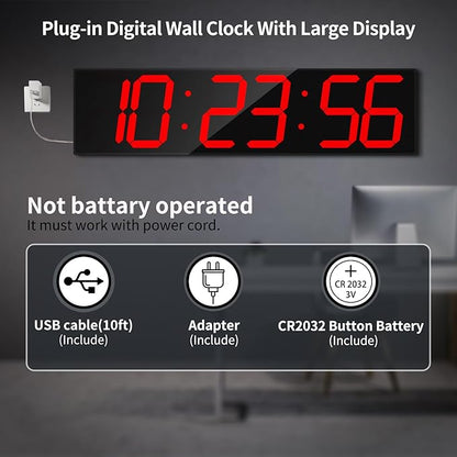 CHKOSDA 28.4''Large Digital Wall Clock, Automic Digital Clock