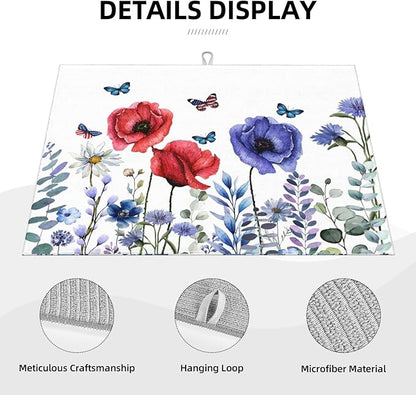 Independence Day Dish Drying Mat 18x24