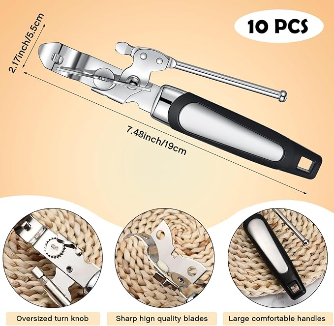 Gisafai 10 Pcs Can Opener Manual Bulk Smooth Edge