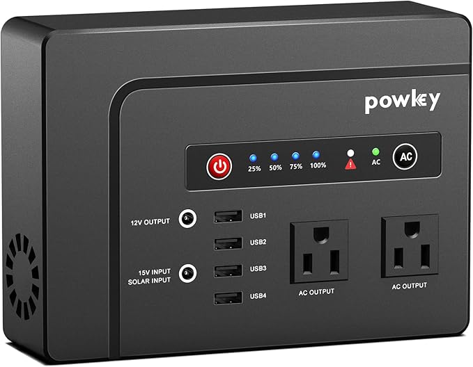 Powkey 200W Portable Power Station | 146Wh Camping & Emergency Backup