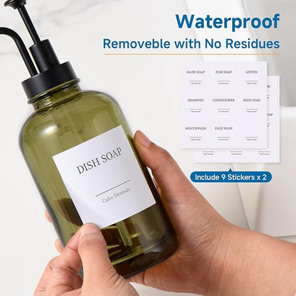 Glass Soap Dispenser with Pump, Dish and Hand Soap Dispenser