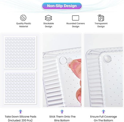 25 PCS Clear Plastic Drawer Organizer Set