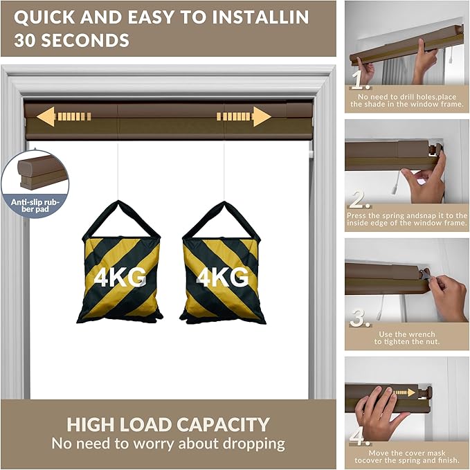 Boolegon No Drill Motorized Cellular Blinds