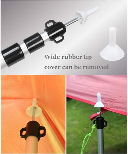 HIKEMAN Tent Poles Camping Poles for Tarp Awning Canopy Porch Sun Sails Tarpaulin Headroom Aluminium Adjustable Telescoping