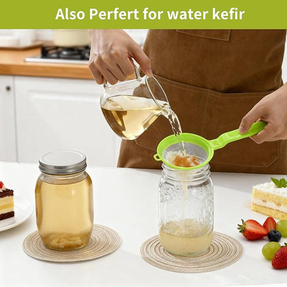 Luckyiren Kefir Strainer Set, 2-Size Plastic Non-Metal Sieve