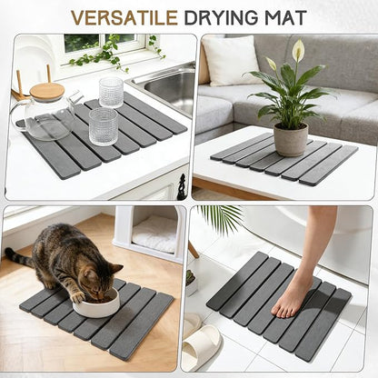 Stone Drying Mat, HQAUT Quick Dry Dish Drying Mat