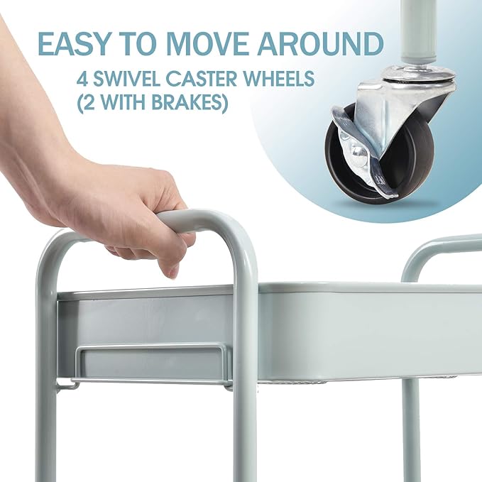 TOOLF 3-Tier Metal Rolling Cart