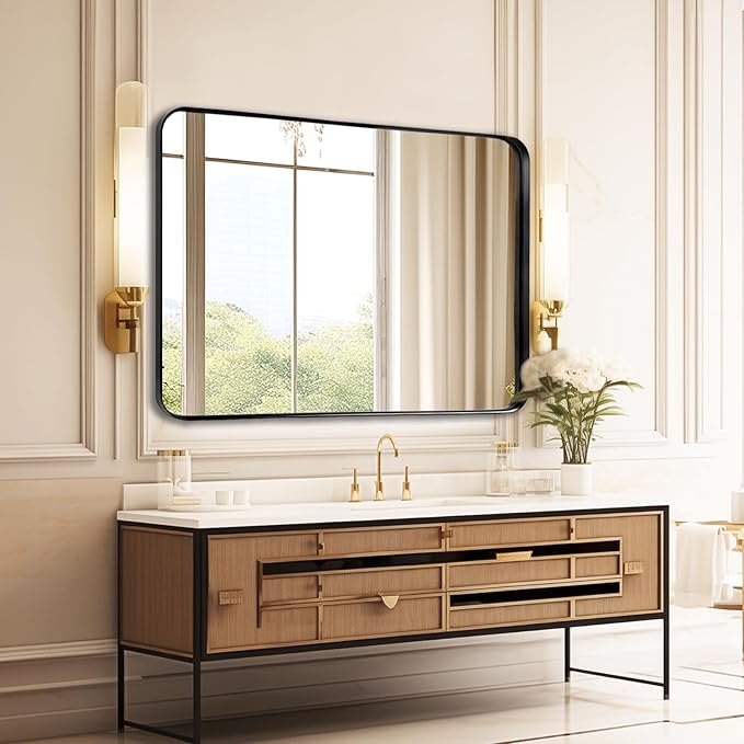 Fabuday Large Black Bathroom Mirror 40x30 Inch