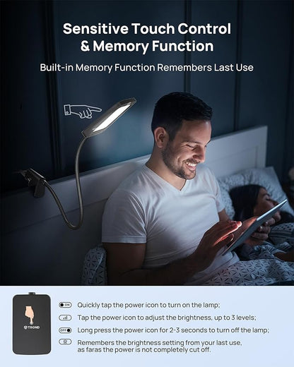 TROND LED Desk Lamp with Clamp, 1000LM Super Bright 3-Level Dimmable Desk Light