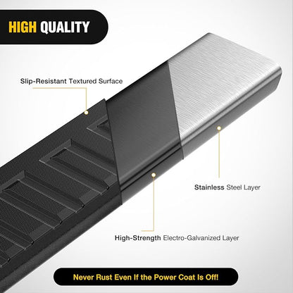 Nilight Running Boards for 2007-2018 Chevrolet Silverado GMC Sierra 1500HD 2007-2019 Chevy Silverado GMC Sierra 2500HD 3500HD Regular Standard Single Cab 6 Inch Side Step Nerf Bars Black