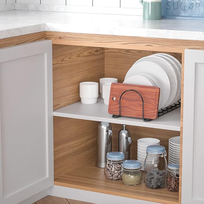 JAQ Pan Organizer Rack for Cabinet, Pot Lid Holder & Baking Sheet Organizer