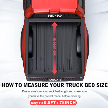 MOSTPLUS Fiberglass Tri Fold Hard Truck Bed Tonneau Cover Compatible with 2007-2025 Toyota Tundra Fleetside for Models with The Deckrail System 6.5 FT 78.7inch